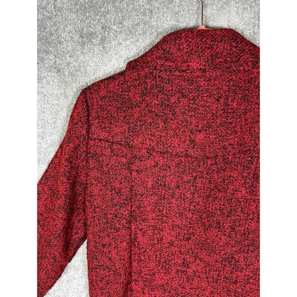 Soft Works Wool Blend 3 Button Knit Blazer Womens Size 10 Red Black 3/4 Sleeve - Picture 10 of 14